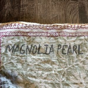Magnolia Pearl Green and Pink Cotton Handkerchief Bandana Scarf
